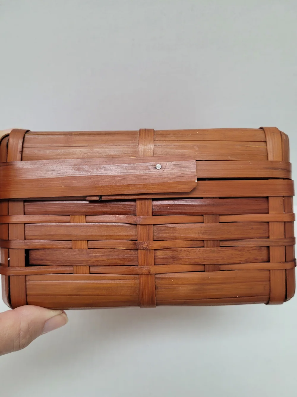 VTG Japanese SKALNY Handwoven Bamboo Sewing/Storage Box With Lid